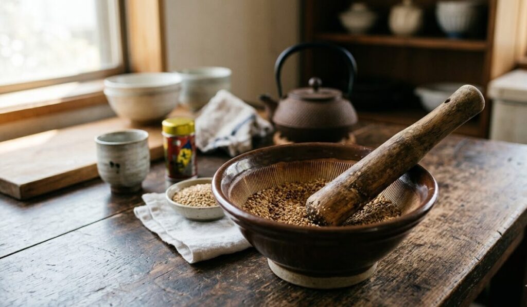 麺棒とすり鉢を使った方法で効率よく粉砕する