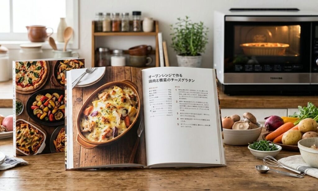 オーブンレンジを使った料理本を買うのも有効な手段