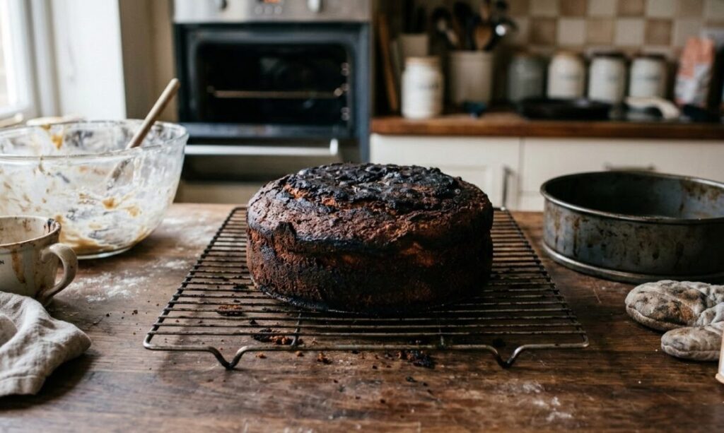 ケーキが焦げつかないようにするには天板を動かす
