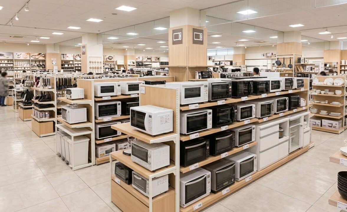 大型レンジ対応のニトリ製ラックの魅力