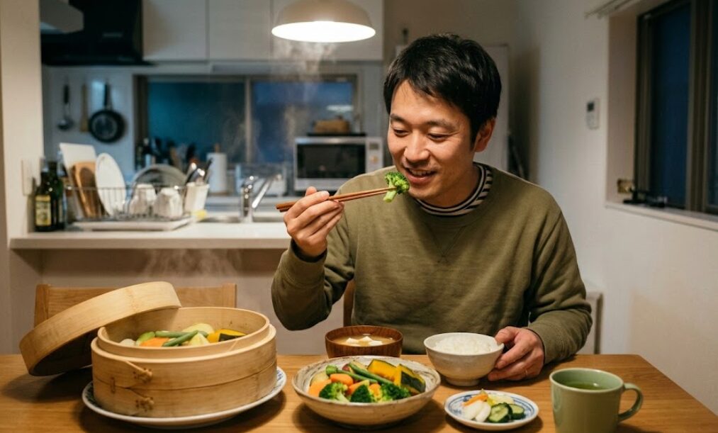 石窯ドームに蒸し野菜の専用機能がない時の工夫