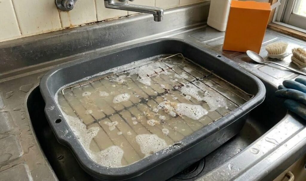 重曹やスチームを使ったこびりつき汚れの落とし方